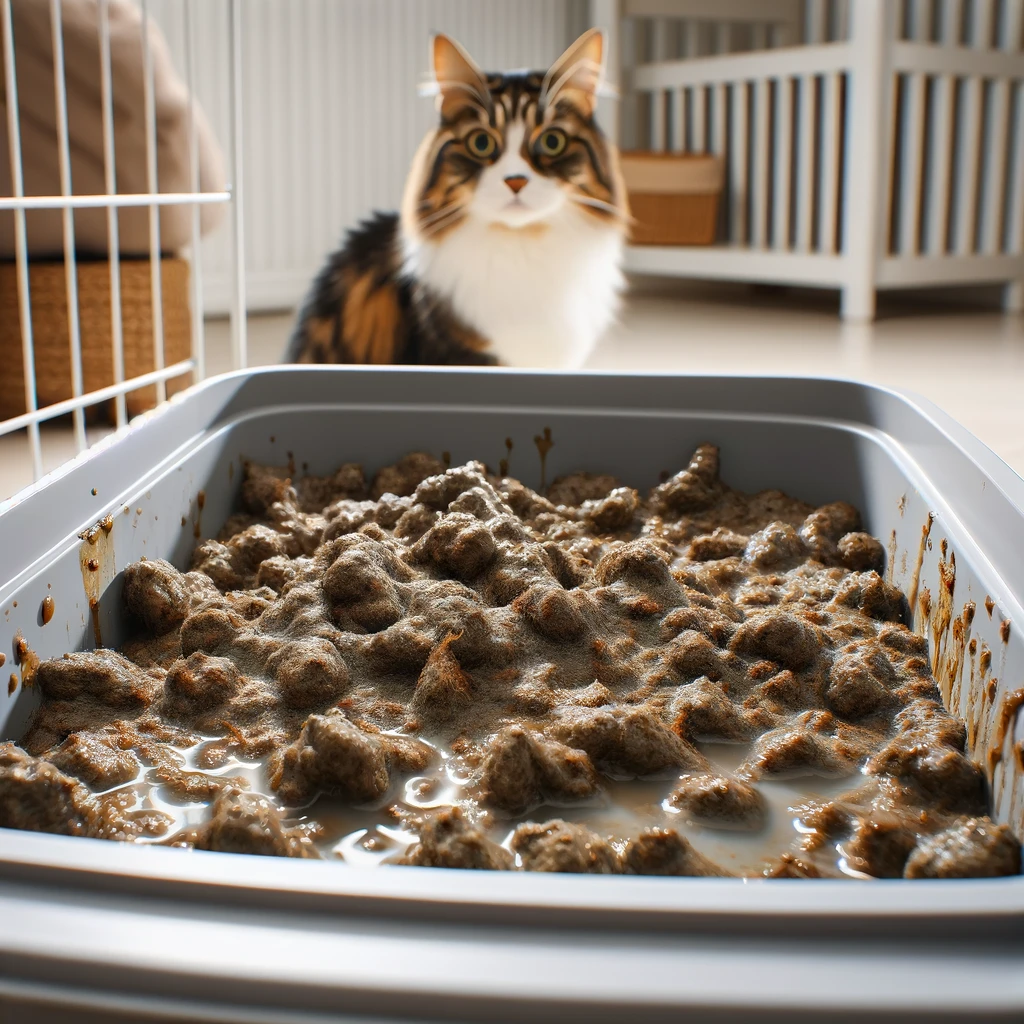 Cat litter turns into mud
