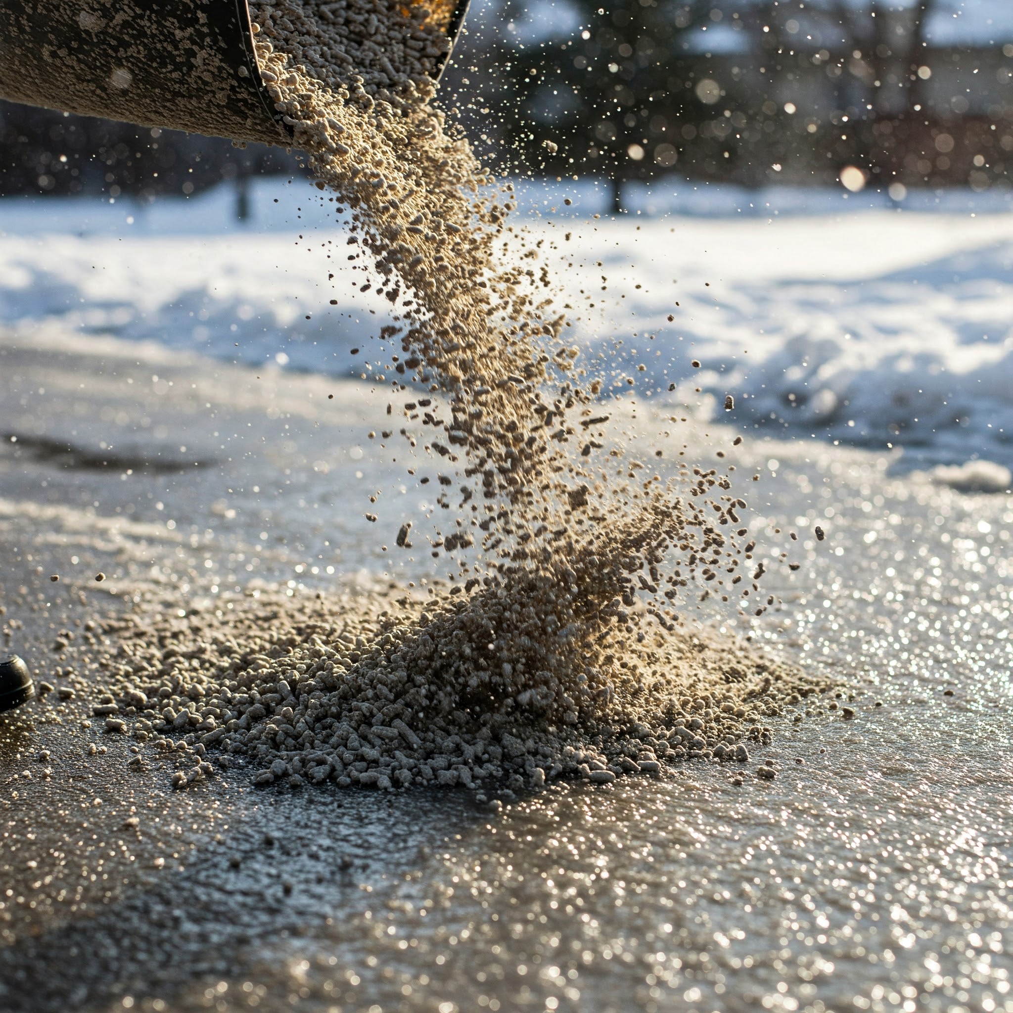 will cat litter melt ice