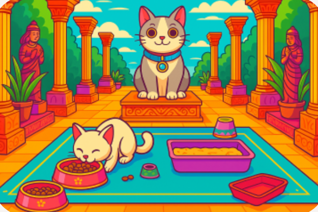 where to put cat food and water bowls