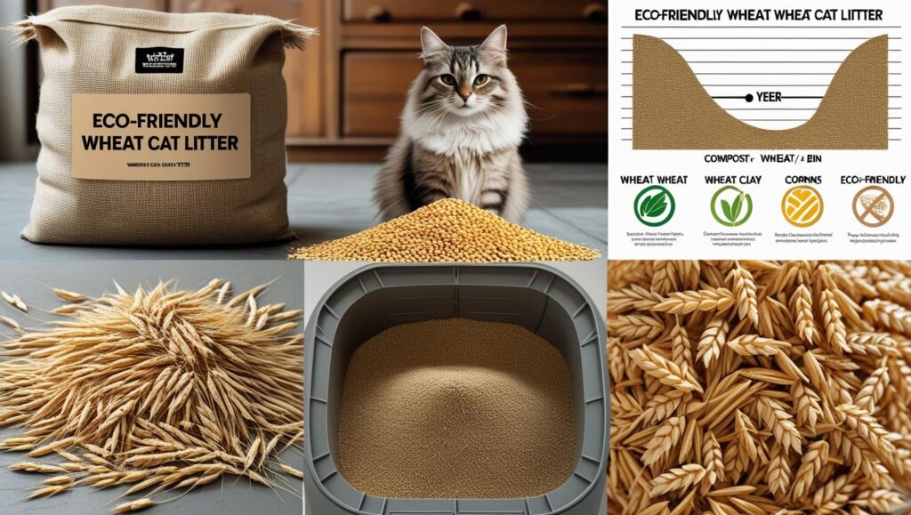 Bag of wheat cat litter eco-friendly option