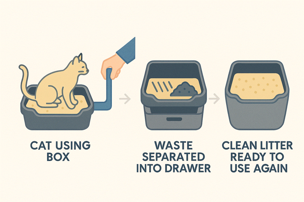 How semi-automatic litter box work