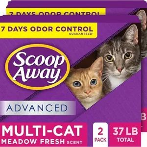 Scoop Away Advanced Multi-Cat Bulk Litter – Clumping Cat Litter, 2 Pack (18.5 lbs each)