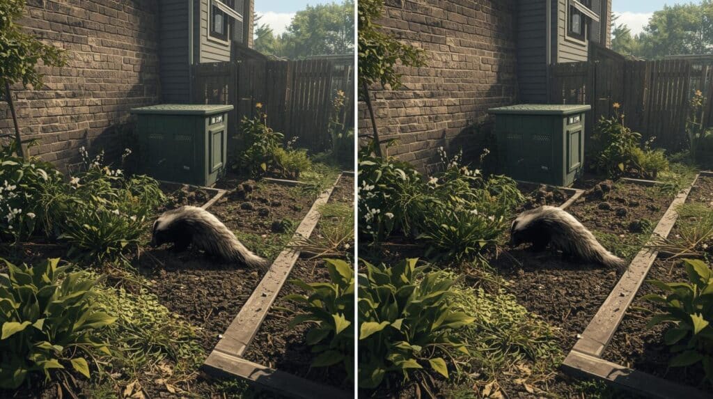 Skunk in the garden