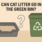 image illustrating can Cat Litter Go in the Green Bin with green bin litter and cat