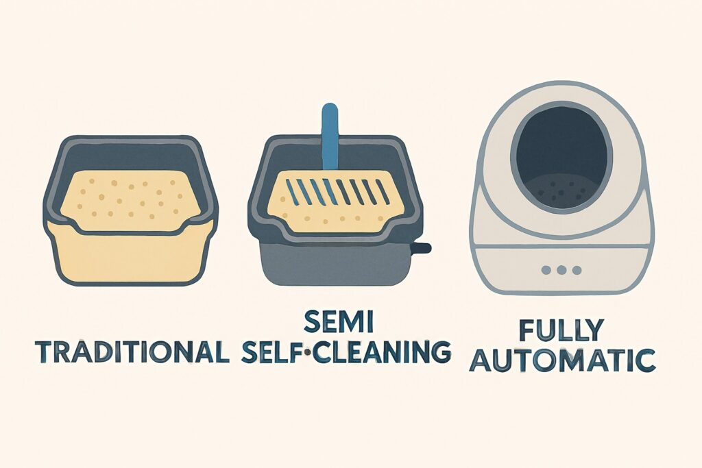 manual vs semi vs automatic litter boxes