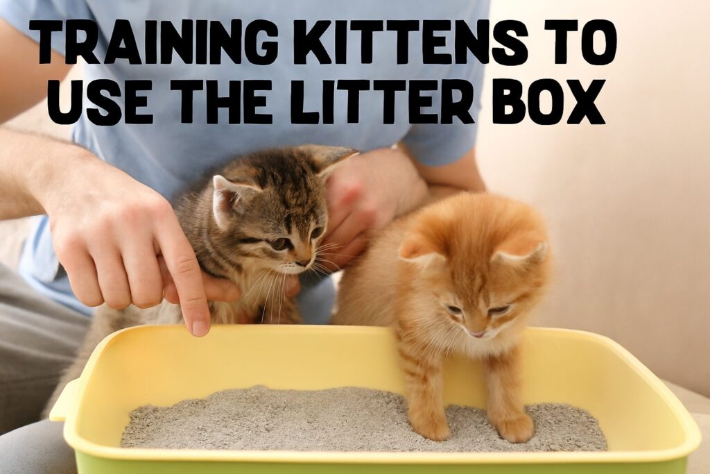 Owner Training Kittens to Use the Litter Box